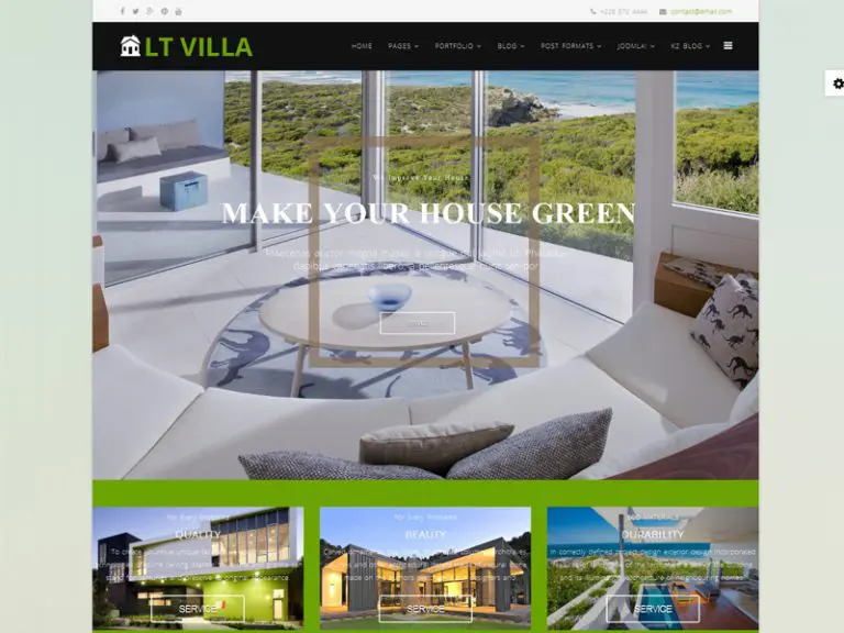 Lt Villa 免费响应式建筑 Joomla 模板