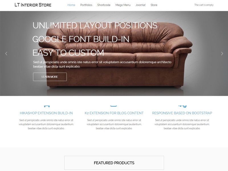 Lt Interior Store – Einzigartiges Joomla Interior Template