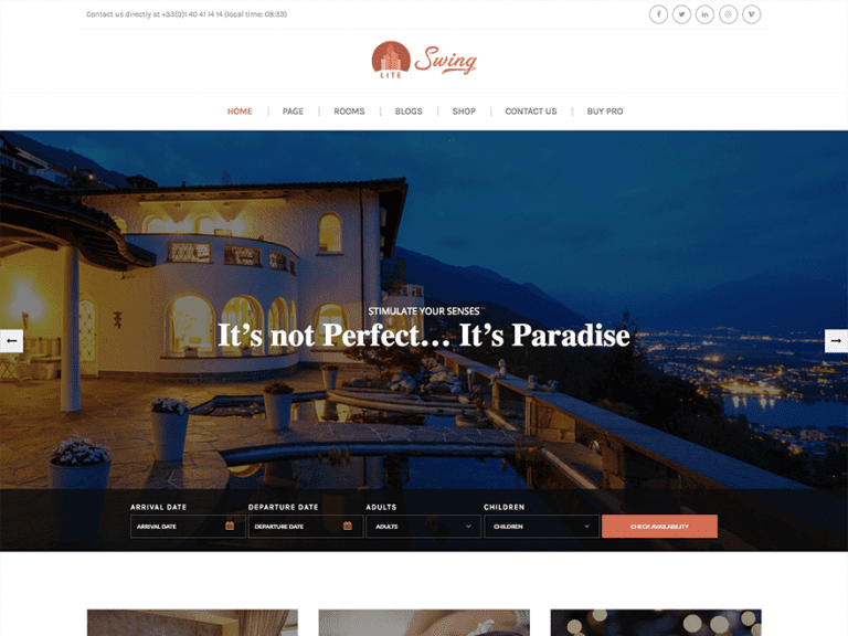 Swing Lite Ücretsiz Tatil Wordpress Teması