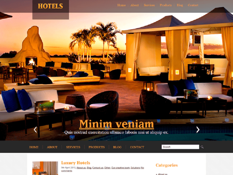 Hoteles Tema gratuito Wordpress