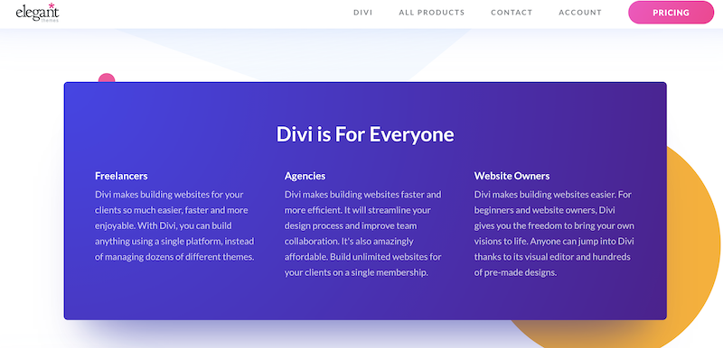 Opciones gratuitas de Divi Themes