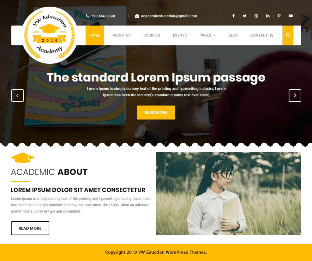 Vw Education Academy Free Wordpress Education Theme