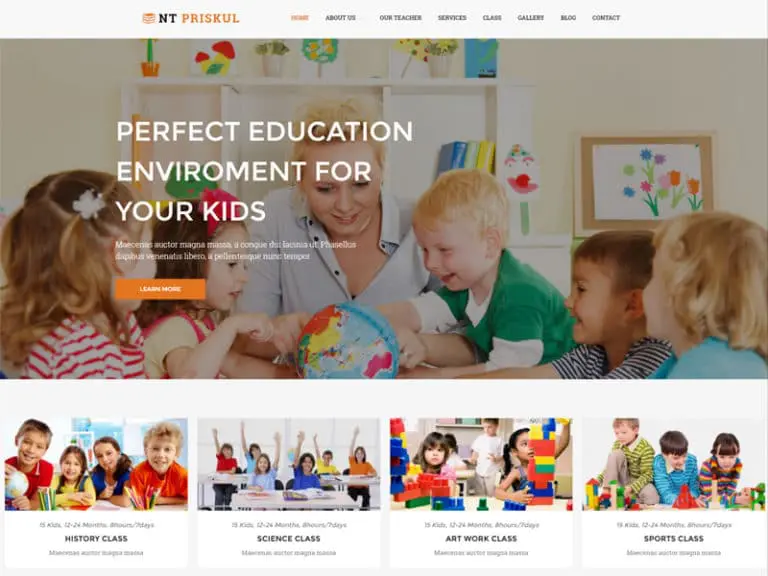 Nt Priskul Tema Wordpress grátis para educação
