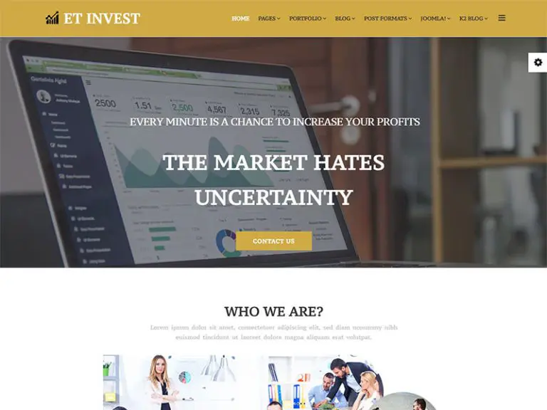 Et Invest Template Joomla Investasi Responsif Gratis