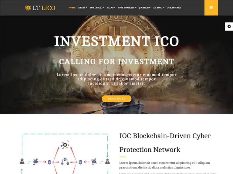 Lt Lico เทมเพลตเว็บไซต์ Cryptocurrency ฟรี