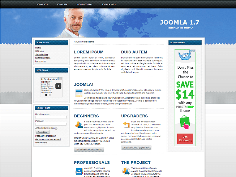 Negocio Azul – Plantilla Joomla de Negocio Azul