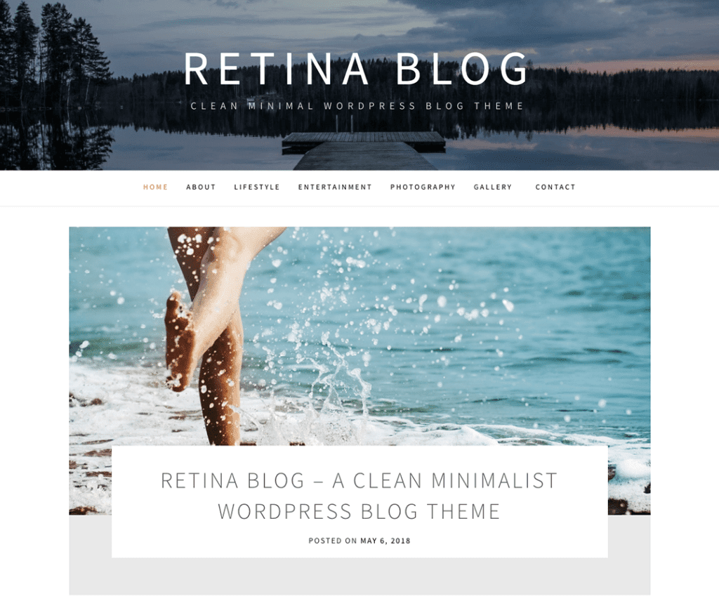 Retina Blog Intrattenimento gratuito Tema Wordpress