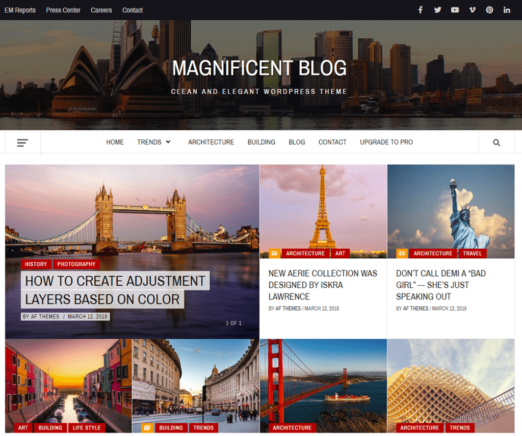 Blog Magnific Divertisment gratuit Tema Wordpress