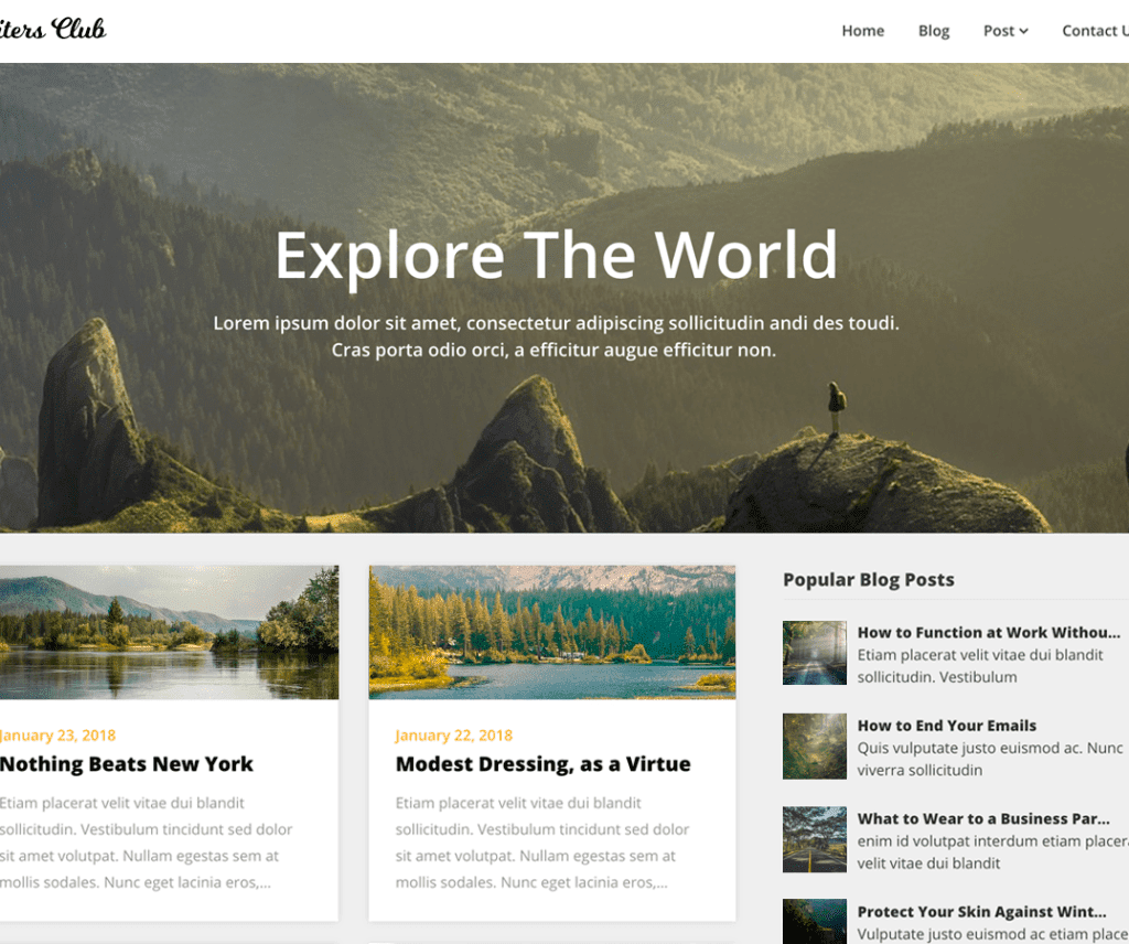 Writers Blogily Free Entertainment Wordpress Theme