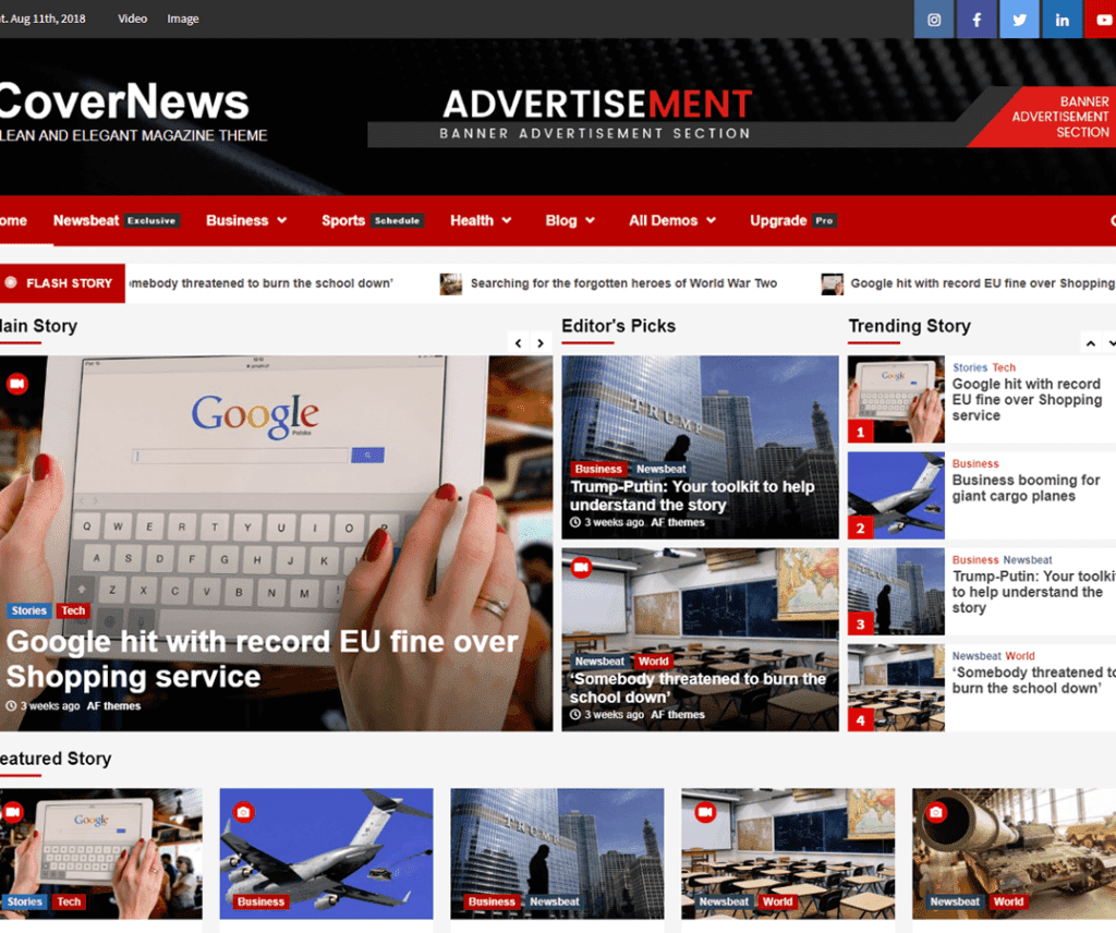 Covernews Divertisment gratuit Tema Wordpress