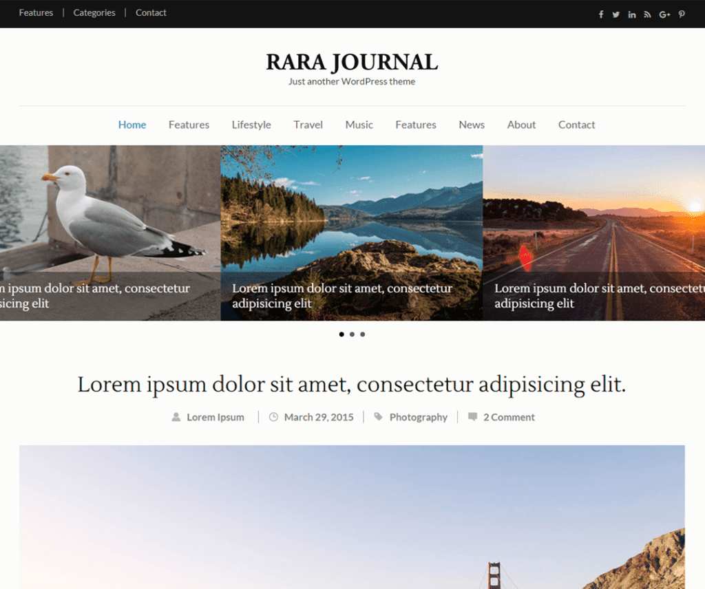 Rara Journal Fotografie gratuită Tema Wordpress