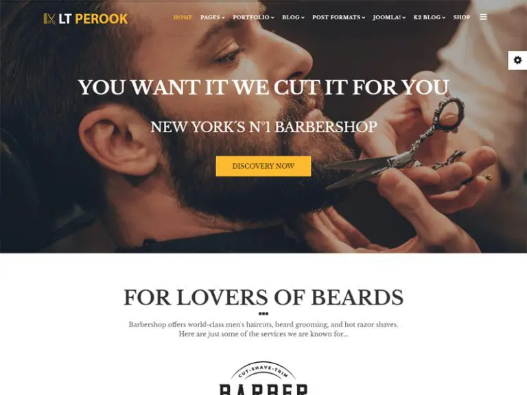 Lt Perook Kostenloses Joomla Barber Store Template