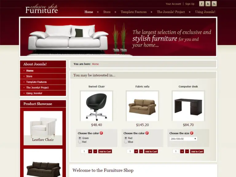 Dj Furniture Store Template Joomla Gratis Untuk Furnitur