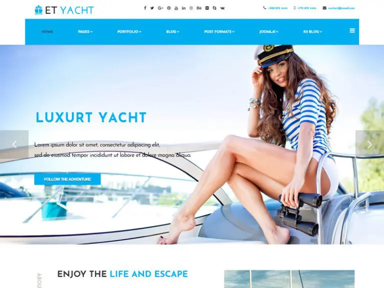 Et Yacht 免费 Joomla 游艇模板