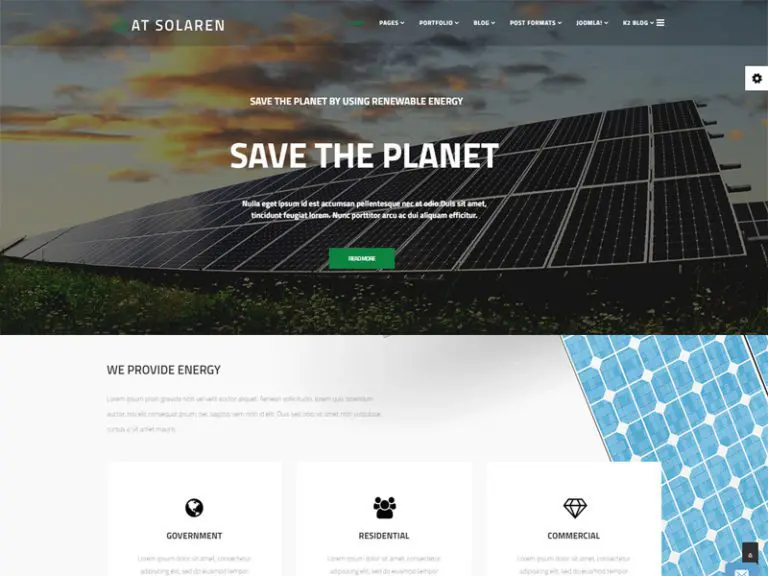 Bei Solaren Kostenloses Solarenergie Joomla Template