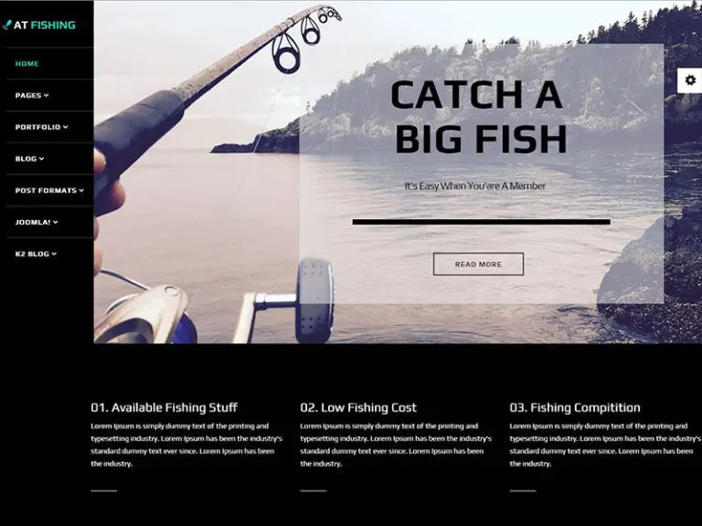 At Fishing Free Responsive Fishing Modelo Joomla