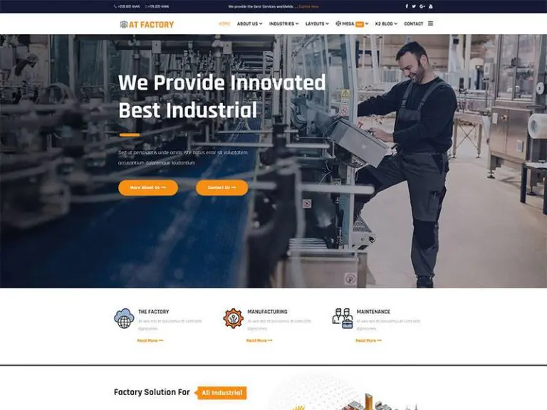 Bei Factory Premium Industrial Joomla Template