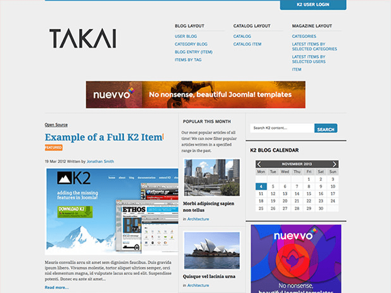 Takai Melhor Modelo Joomla Gratuito