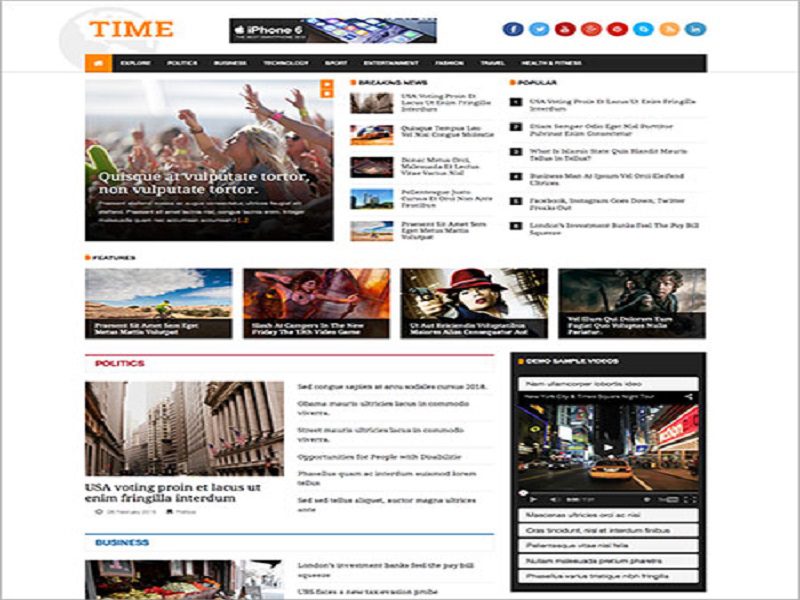 Jsn Time – เทมเพลต Joomla ฟรีสำหรับข่าว , นิตยสาร