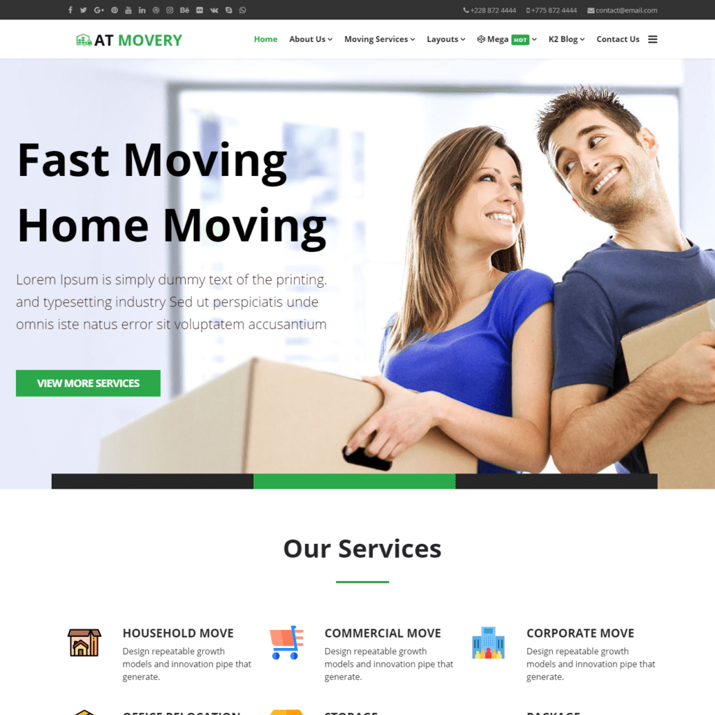 Movery Onepage –無料のOne Page LogisticsCompanyWebサイトテンプレート