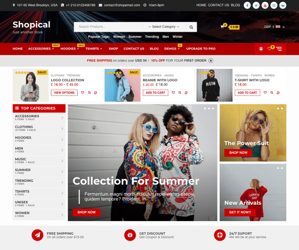 Tema de Wordpress de entretenimiento gratuito de Shopical