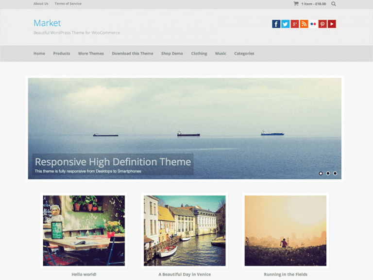 Market Free Photography Wordpress Theme