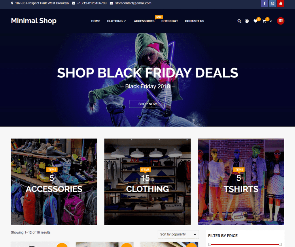 Minimal Shop Free Entertainment WordPress Theme