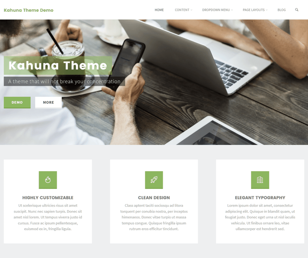 Kahuna Free Entertainment Wordpress-Theme