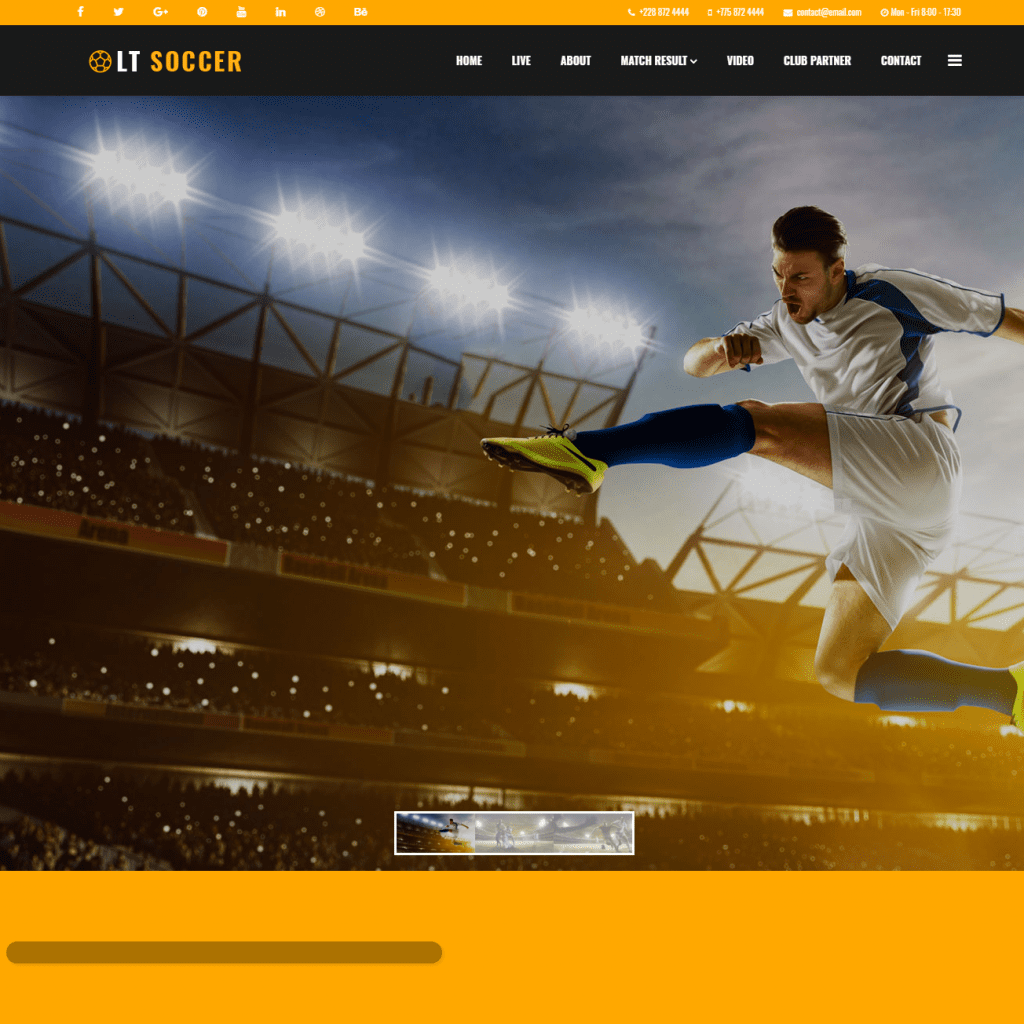 Lt Soccer Onepage Darmowy, jednostronicowy, responsywny motyw Joomla Soccer