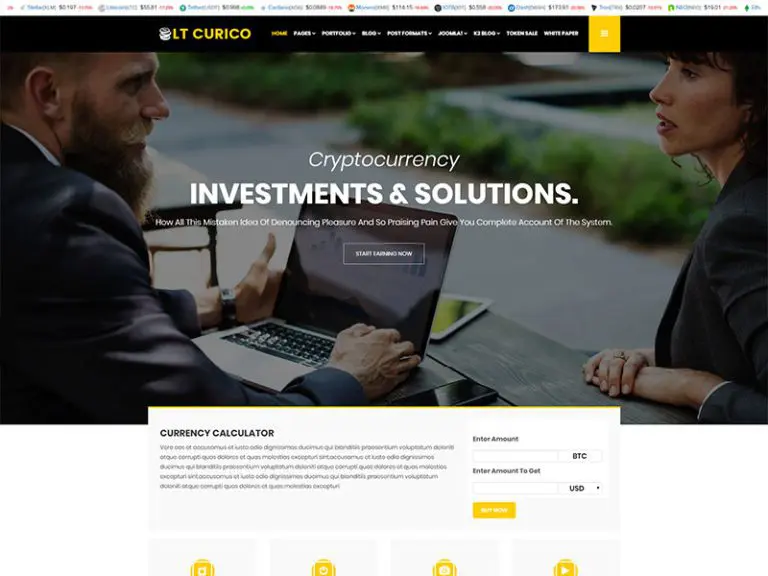 LtCurico無料のプライベート暗号通貨ウェブサイトテンプレート