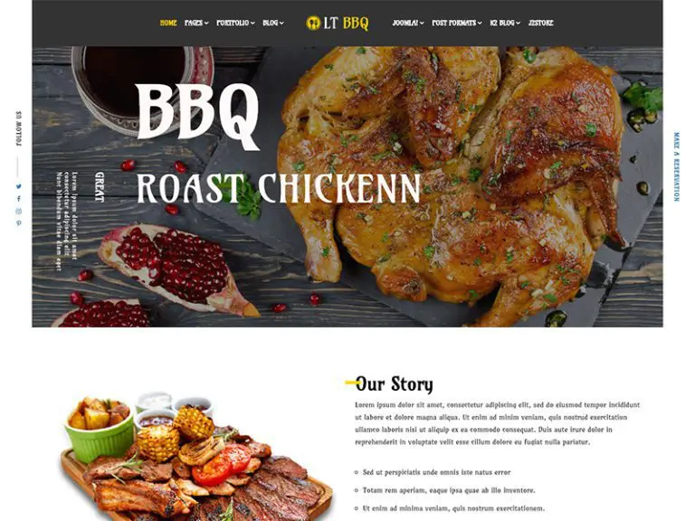 Lt Bbq Free Responsive Barbacoa Plantilla Joomla J2Store