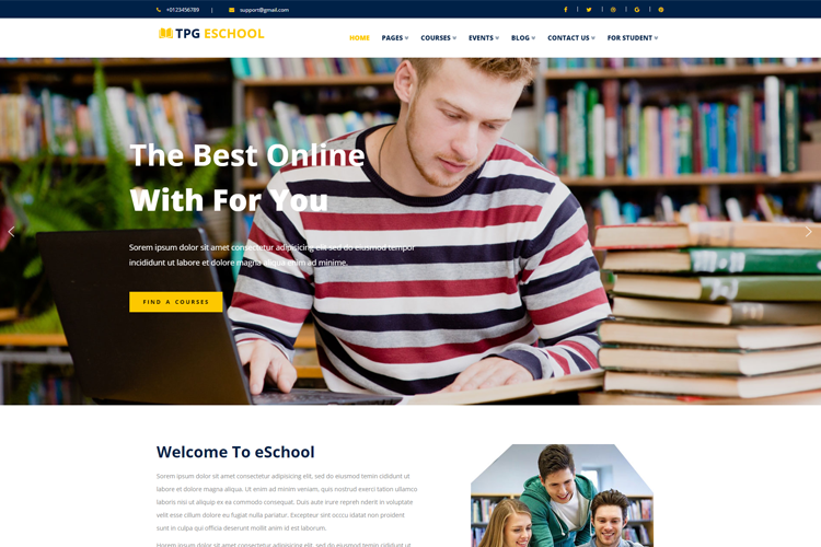 Tema Wordpress Escola Online Grátis Tpg Eschool