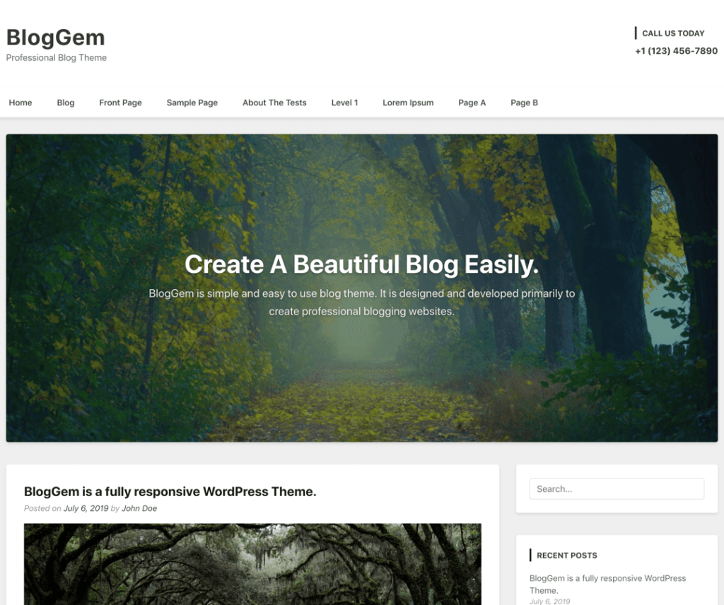 Bloggem 무료 음식 및 음료 Wordpress 테마