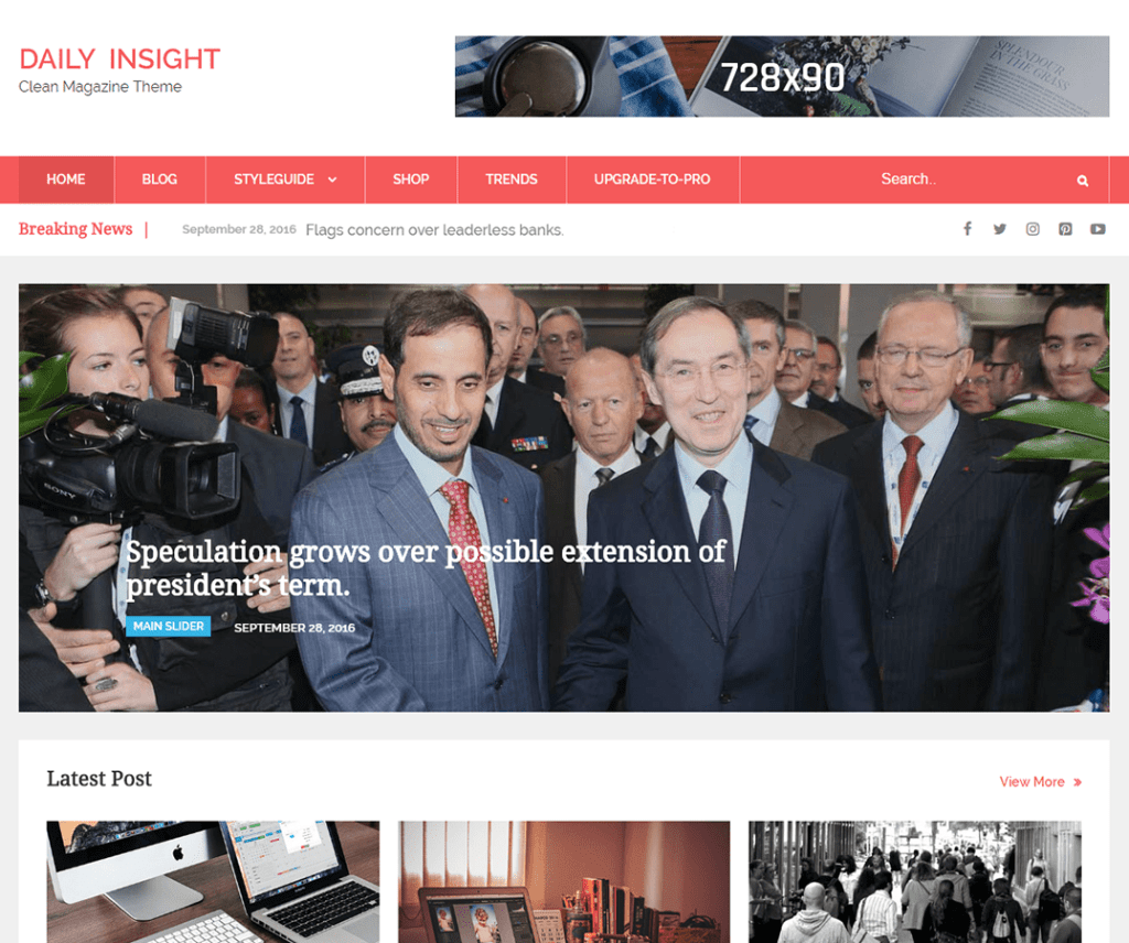 Daily Insight Darmowa rozrywka Wordpress Theme