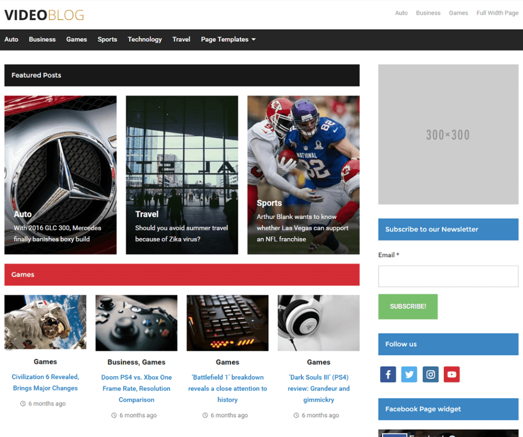 Videoblog Free Entertainment Wordpress Theme