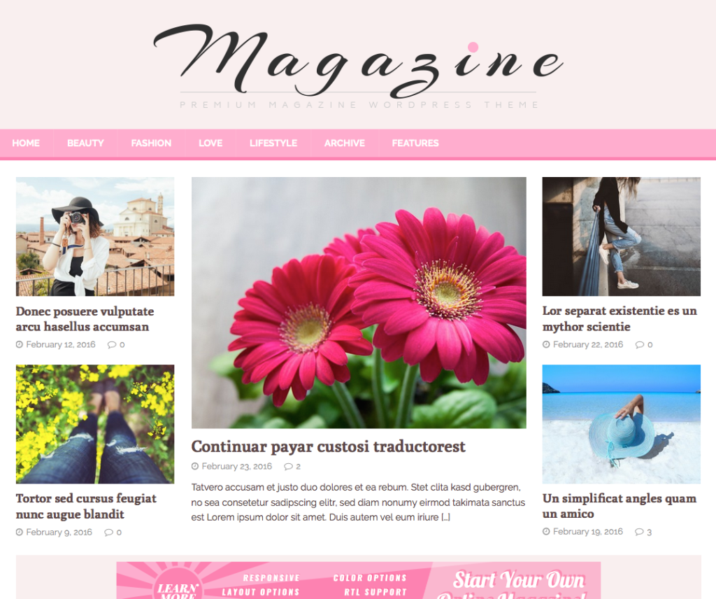 Mh Femininemag 무료 엔터테인먼트 Wordpress 테마