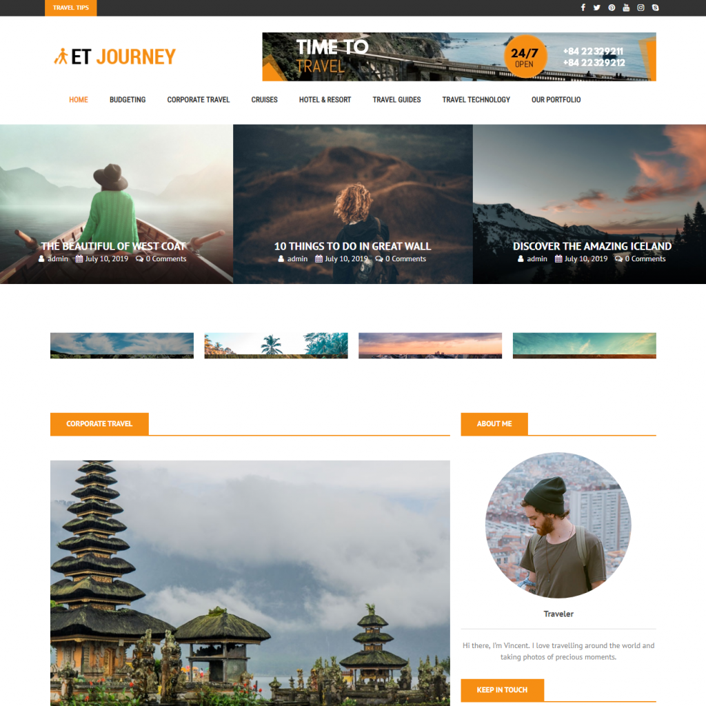 Et Journey 반응형 잡지 Wordpress 테마