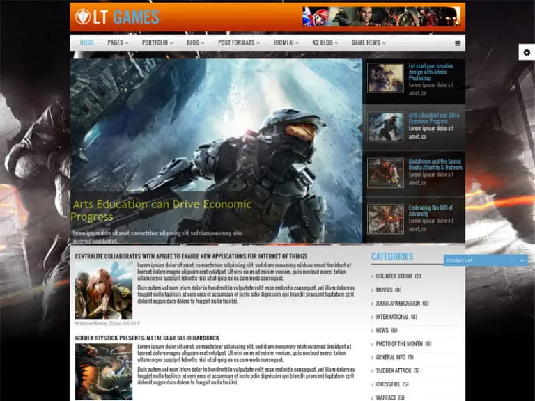 ألعاب Lt Games المجانية المستجيبة للألعاب الإخبارية Joomla Template