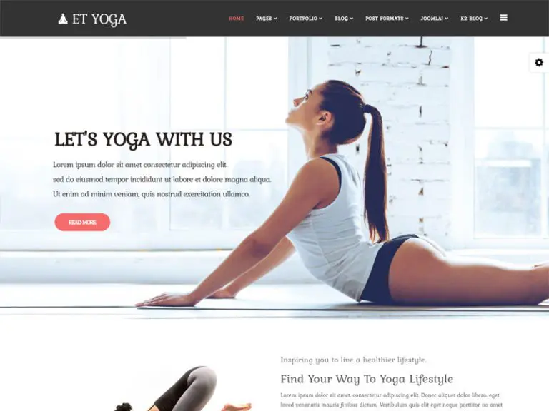 Et Yoga Бесплатный шаблон йоги для Joomla