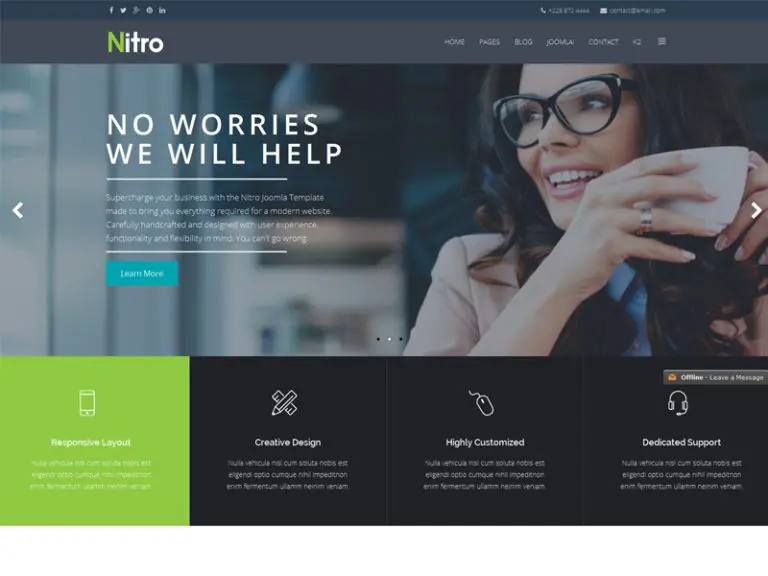 Nitro 免費 Joomla 博客模板