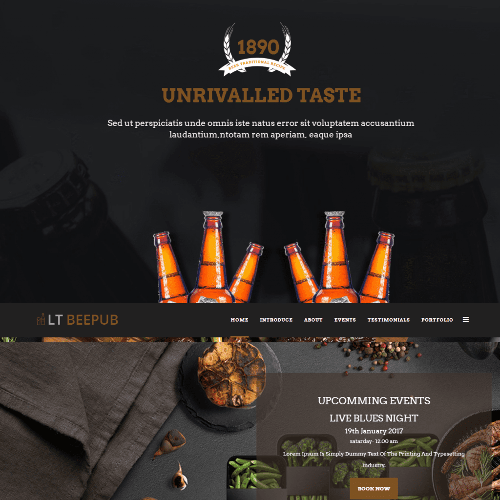 Lt Beepub On Page Free One Page Free Joomla Bar Template