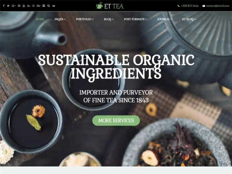 Et Tea Free Tea Company Joomla 템플릿