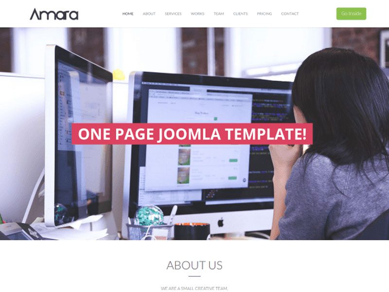 Amara – เทมเพลต Joomla แบบตอบสนองสำหรับองค์กรฟรี