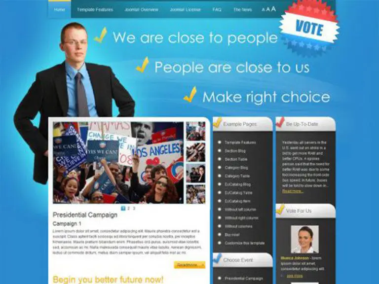 Jm Politic Template Joomla reattivo gratuito