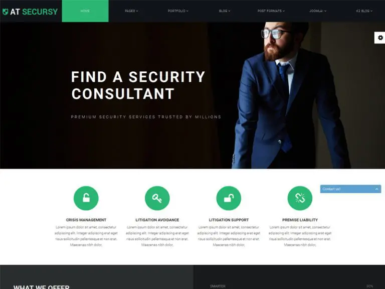 Di Template Joomla Layanan Keamanan Responsif Gratis Secursy