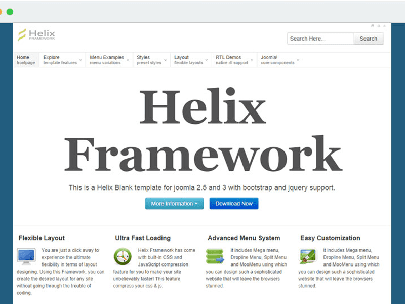 Estrutura de Modelos Helix Joomla