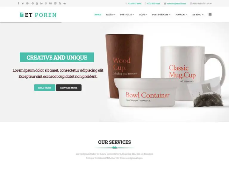 EtPorenJoomlaポートフォリオテンプレート