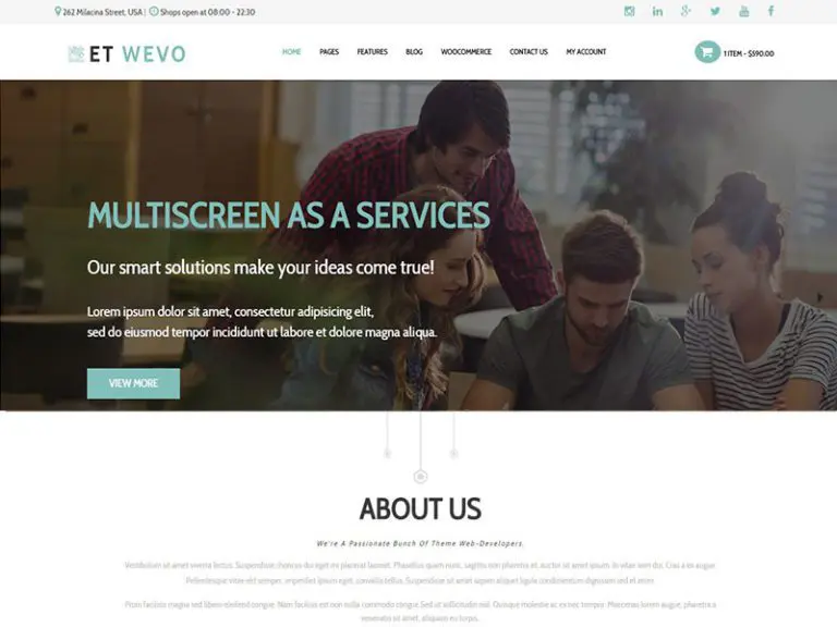 Și Wevo Free Responsive Web Design Wordpress Theme