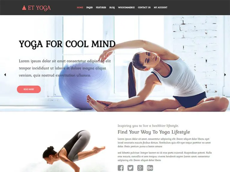 Et Yoga Tema gratuito de Wordpress para yoga adaptable