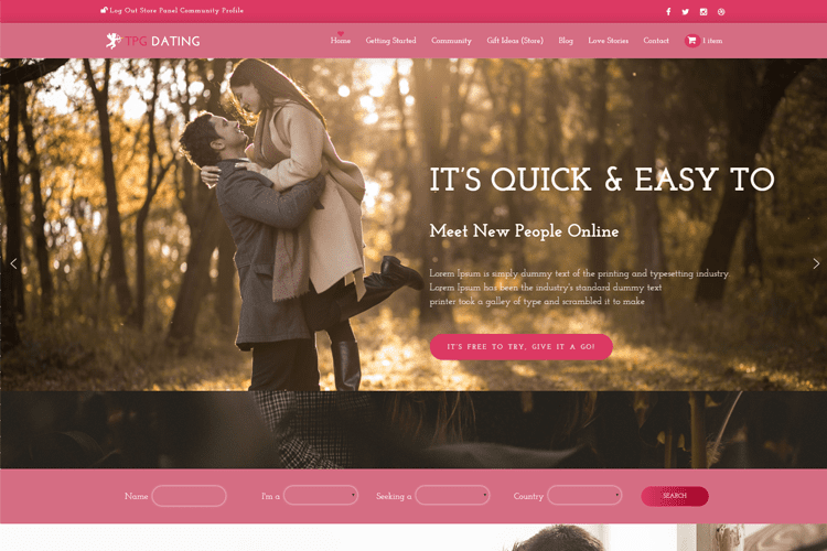 Tpg Dating Free Wordpress Theme